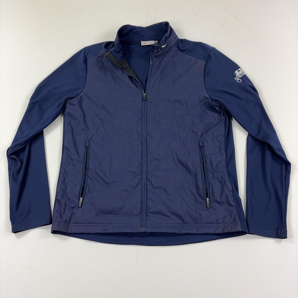 KJUS Retention Jacket Mens Medium EU 50 Blue Softshell Full Zip Sanctuary Golf